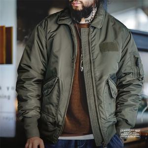 Chaqueta Bomber de Vuelo <span class=keywords><strong>Retro</strong></span> de Invierno Personalizada de Alta Calidad para Hombre, Chaqueta Bomber de Vuelo Clásica con Cremallera de Nailon Grueso - Product Image 2