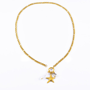 Hecho a mano DIY colgante collar 304 Acero inoxidable estrella de mar clavícula cadena moda amor diseño fábrica al por mayor - Product Image 4