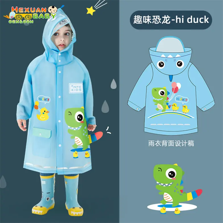 2023 hot sale baby poncho polyester shark children rain coat outdoor waterproof raincoat boys girls rainwear