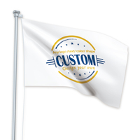 Impression numérique, toute taille, tout logo, tout design, drapeaux et bannières personnalisés en polyester 100D blanc, utilisation en extérieur