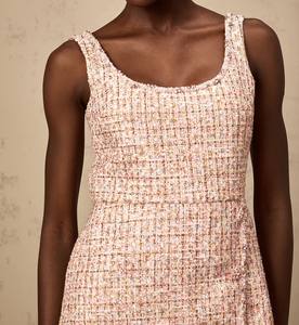 Mayorista personalizado Verano Nuevo diseño Escote redondo Sin mangas Mini vestido Vintage Casual Vestido para mujeres Señoras Vestidos con abertura - Product Image 4