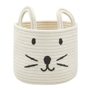 Large Woven Kid laundry storage basket Animal cotton rope storage basket for baby toys