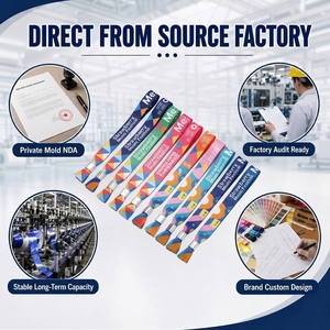 Bracelets promotionnels personnalisés en tissu polyester écologique imprimé par sublimation avec logo, ruban satiné pour événements et concerts - Product Image 4