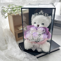 Anpassbare Teddybär Seife Blume Hochzeits strauß Geschenk box Kawaii Plüsch tier für Weihnachten Chinesisches Neujahr 100% natürlich