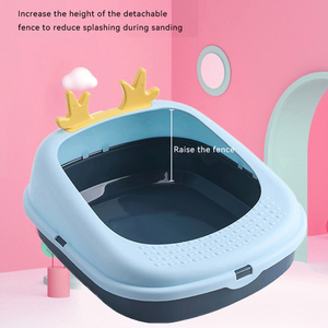 Nouvel arrivage de boîte à litière pour chat semi-fermée réutilisable PP pour animaux de compagnie meubles de luxe boîtes à litière biodégradables pour chat cerf mignon - Product Image 5