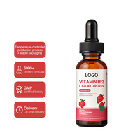 Gouttes liquides de vitamine B12 à marque privée 5000 mcg en flacon de 60 ml pour la production d'énergie saine, la concentration et la clarté mentale