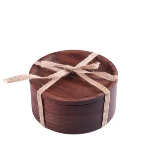 작은 나무 보석 선물 포장 상자 검은 호두 단단한 나무 보석 상자 옥 상자 5*1.2cm 지원 사용자 정의
