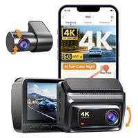 Caméra de tableau de bord double objectif MINI, avant et arrière, boîte noire de voiture, double dashcam 4K, WiFi, DVR de voiture, caméra de voiture 4K, dashcam