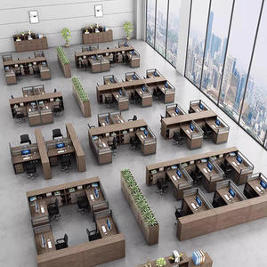 Estación de Trabajo Moderna en Cubículos, Conjunto de Escritorios para Personal de 2, 4, 6 y 8 Personas con Pantalla para Filiales Bancarias, Centros de Llamadas y Oficinas Municipales - Product Image 5