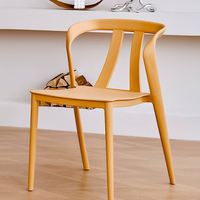 Fauteuil contemporain en plastique avec structure renforcée, facile à nettoyer, couleur personnalisable, chaise de salle à manger en plastique PP pour appartement et cuisine