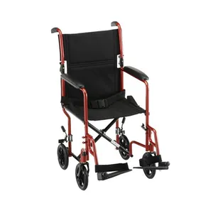 WH907 Stahl rollstuhls icherheit Solider manueller faltbarer Rollstuhl-Transport rollstuhl mit langlebiger Armlehne und Sicherheits gurt