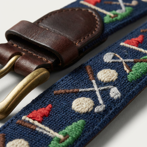 Fabricant de ceintures en broderie au point d'aiguille en gros, OEM ODM, <span class=keywords><strong>ceinture</strong></span> de golf brodée sur mesure, cousue à la main, en cuir pleine fleur, usine - Product Image 2