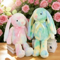 Boneka Kelinci Telinga Lebar Warna-warni, Boneka Kelinci Lucu Lembut, Bantal Teman Nyaman untuk Tidur, Mainan Boneka Plush