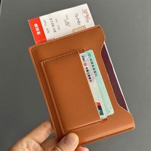 Cartera de Pasaporte de Cuero PU, Porta Boletos de Avión, Porta Tarjetas RFID, Artículos Esenciales de Viaje - Product Image 1