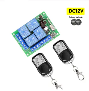 433 Mhz Universal Wireless Remote Control Switch DC 12V 10A 4CH Relay Receiver Module And 4 channel RF 433mhz Remote Transmitter