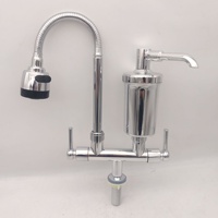 Robinet de cuisine monocommande eau froide en plastique, avec filtre céramique, design moderne et luxueux, douchette latérale chromée