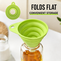 Entonnoir de cuisine en silicone pliable antidérapant, compatible lave-vaisselle, pour verser l'huile et les liquides, facile à nettoyer, idéal pour le vin