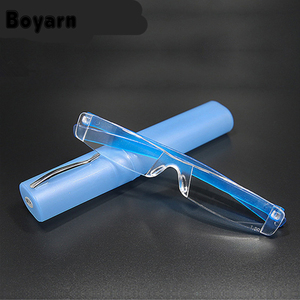 Kính Đọc Sách Không Viền Cho Nam Nữ, Kính Mắt Trong Suốt, Bằng Nhựa, Ống Kính Cầm Tay, Có Hộp Đựng + 1.0 + 4.0 - Product Image 4