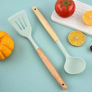 Raybin Wholesale 12-Piece Eco-Friendly Heat Resistant Kitchen Cooking Utensil Set Holder <b>Baking</b> Gadget Nonstick <b>Silicone</b> Spatula - Product Image 5