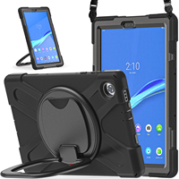 Lenovo Tab M10 HD Plus 2nd 10.3 İnç 2020 X606F Darbeye Dayanıklı Silikon Kılıf Omuz Askılı
