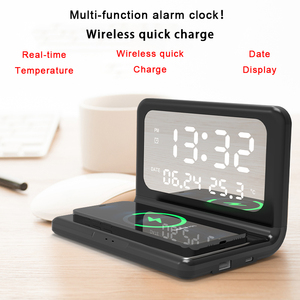 Fullwill Đồng Hồ Báo Thức Kỹ Thuật Số Sạc Nhanh 15W Mới Và Sạc Điện Thoại Không Dây Hiện Đại ABS Nhỏ Gọn Gương Mặt IOS & Android - Product Image 3