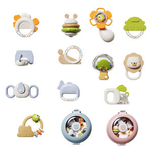 Juego de Sonajeros y Mordedores <span class=keywords><strong>para</strong></span> Bebés, Coloridos Diseños de Animales, Sonajero de Flor Naranja, Oso, Rana, Búho, Juguetes Sensoriales <span class=keywords><strong>para</strong></span> Bebés, Regalo de Educación Temprana - Product Image 5