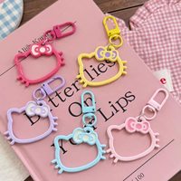 Nouveau porte-clés tête de chat creuse semi-fait main, accessoire pendentif mignon polyvalent pour sac à dos, cadeau pour meilleure amie et couple