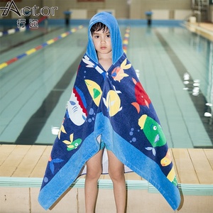 <span class=keywords><strong>Serviette</strong></span> <span class=keywords><strong>de</strong></span> <span class=keywords><strong>bain</strong></span> à capuche en microfibre avec imprimé requin pour enfant, Poncho <span class=keywords><strong>de</strong></span> plage pour garçon - Product Image 1