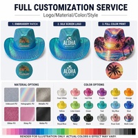 Chapeau de cowboy holographique personnalisé avec paillettes brillantes pour fêtes, voyages, sports et activités de plein air – Prix usine, vente en gros