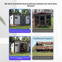 Caseta de Jardín Modular para Herramientas, Cobertizo de Almacenamiento Simple para Patios y Jardines, Cabaña Prefabricada Portátil