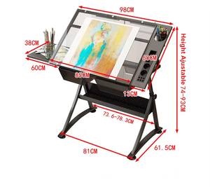 <span class=keywords><strong>Table</strong></span> à <span class=keywords><strong>dessin</strong></span> <span class=keywords><strong>avec</strong></span> angle d'inclinaison réglable, bureau d'artiste professionnel, structure fixe et conçue pour une utilisation en classe - Product Image 6