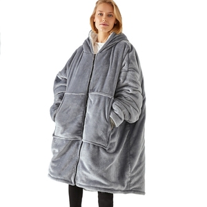 <span class=keywords><strong>Felpa</strong></span> con cappuccio indossabile con cerniera per adulti lungo Sherpa <span class=keywords><strong>felpa</strong></span> oversize <span class=keywords><strong>felpa</strong></span> <span class=keywords><strong>coperta</strong></span> con tasche taglia unica - Product Image 4