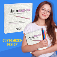 Services d'édition personnalisés bon marché, impression de livres brochés pour adultes à couverture souple à coloriage avec stylos