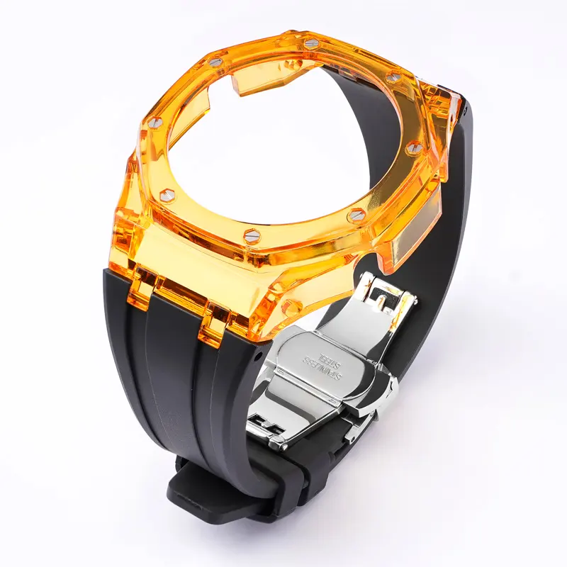 Funda transparente negra+amarilla