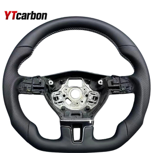 พวงมาลัยคาร์บอนไฟเบอร์สีดำเงา สำหรับรถยนต์ Sharan Passat Variant EOS California Amarok <span class=keywords><strong>T5</strong></span> Transporter <span class=keywords><strong>Caravelle</strong></span> ปี 2009-2016 - Product Image 4