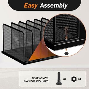 Organizador de Archivos de Escritorio Personalizado al Por Mayor al Precio Más Bajo, con 6 Compartimentos Verticales de Malla para Clasificar y Guardar Documentos - Product Image 5