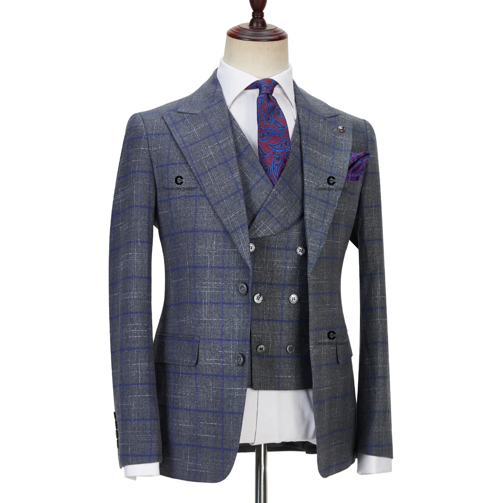 New High Quality XS-4XL (suit + Vest + Trousers) Men's Striped Fashion Business Gentleman British Style Casual Gentleman Suit
