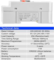 Interruptor/temporizador digital programable AC220V 25A KG316T