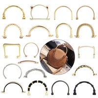 Asa de aleación para bolso, asa metálica dorada para accesorios de bolsos y piezas de bolsos, accesorios DIY para hacer carteras