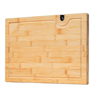 Tabla de cortar de bambú 43x28x2cm rectangular multifunción con función de afilado para pan, fruta y queso - Product Image 1