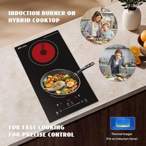 Table de cuisson à induction Dopen à 2 brûleurs, 3000 W, encastrable, panneau tactile en verre, cuisinière électrique domestique - Product Image 5