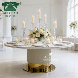 Lujosas mesas de boda con marco de acero inoxidable MDF para novia y novio - Product Image 2