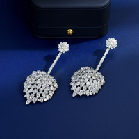 HIBRIDE Pendientes Largos de Moda con Circonita Cúbica Transparente en Forma de Gota de Agua, Estilo Brasileño, para Mujer, Brincos, Bijoux, Regalo, E-246