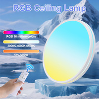 Plafonnier intelligent RGBIC en gros 85-265V, lampe LED irisée à montage encastré, changement de couleur DIY pour chambre et salon