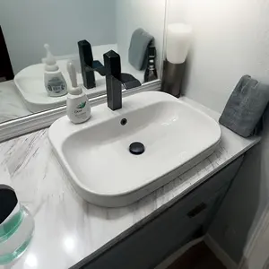 Sıcak satış tarzı seramik lavabo banyo kase oval lavabo Vanity beyaz banyo gemi lavabo