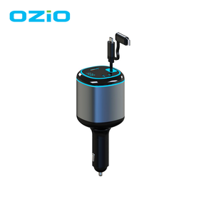 X12 4 en 1 Station de téléphone de voiture de charge rapide 60W sortie chargeur de voiture rétractable adaptateur rapide de Type C 2 câbles - Product Image 2