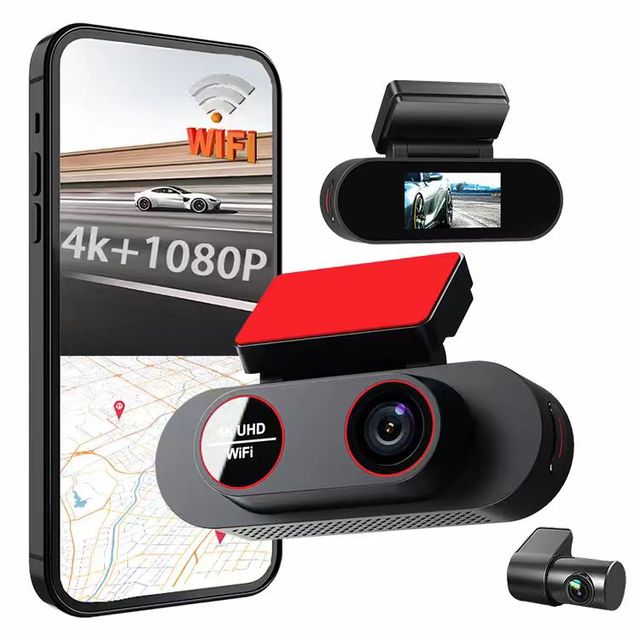 Brand New 1.97-inch Dash Cam Video Recorder 4K+1080P Dual-lens Driving Recorder WiFi Gravity Sensing Night Vision Parking 1 Year