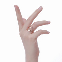 Bagues à double nom en acier inoxydable plaqué or véritable 18 carats, cadeau de fiançailles de mariage à la mode avec affichage du nom supérieur et inférieur