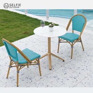 Modern Design Lightweight Outdoor Patio Furniture Wicker Rattan Dining Chair <b>Garden</b> Sets for Villa Courtyard Living Room Events - Product Image 2