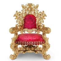 Style européen Luxueux en bois doré Style baroque Salon Fauteuil de luxe sculpté antique Fauteuil en bois massif